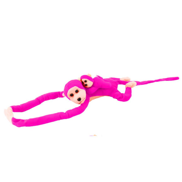Maskotka Pluszowa Małpka z Dzieckiem Ciemno Różowa z Dźwiękiem 70 cm Maskotka Pluszowa Małpka z Dzieckiem Ciemno Różowa z Dźwiękiem 70 cm