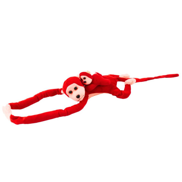 Maskotka Pluszowa Małpka z Dzieckiem Czerwona 70 cm Maskotka Pluszowa Małpka z Dzieckiem Czerwona 70 cm