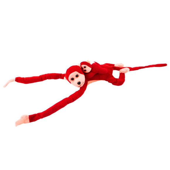 Maskotka Pluszowa Małpka z Dzieckiem Czerwona 70 cm Maskotka Pluszowa Małpka z Dzieckiem Czerwona 70 cm