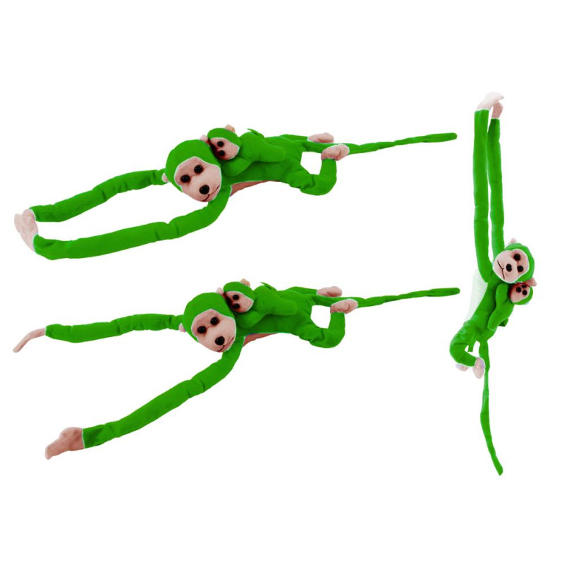 Maskotka Pluszowa Małpka z Dzieckiem Zielona 70 cm