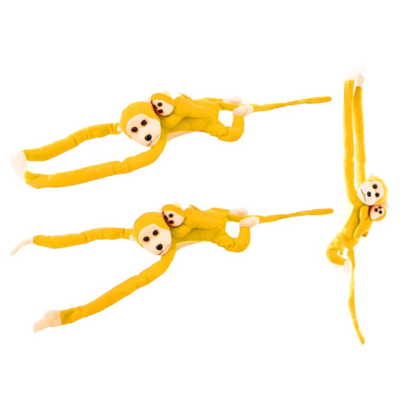 Maskotka Pluszowa Małpka z Dzieckiem Żółta 70 cm Maskotka Pluszowa Małpka z Dzieckiem Żółta 70 cm