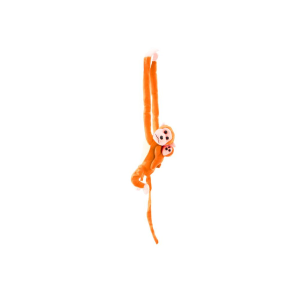 Maskotka Pluszowa Małpka z Dzieckiem Pomarańczowa z Dźwiękiem 70 cm Maskotka Pluszowa Małpka z Dzieckiem Pomarańczowa z Dźwiękiem 70 cm