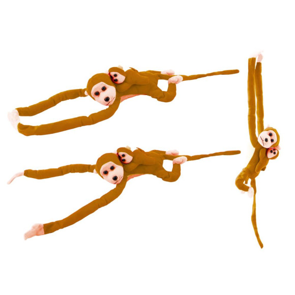Maskotka Pluszowa Małpka z Dzieckiem Jasno Brązowa 70 cm Maskotka Pluszowa Małpka z Dzieckiem Jasno Brązowa 70 cm