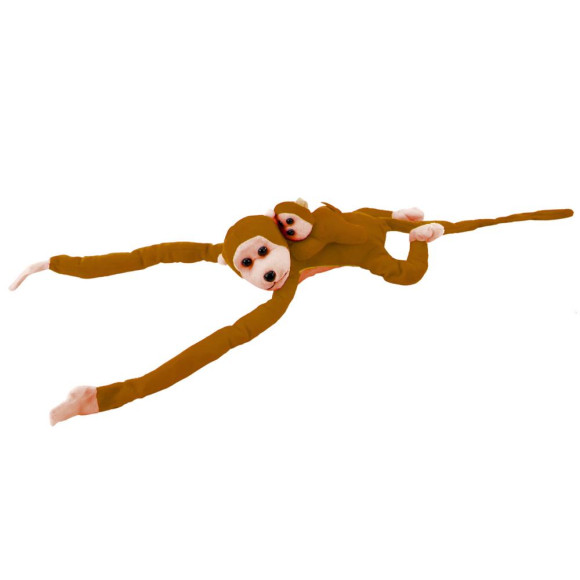 Maskotka Pluszowa Małpka z Dzieckiem Ciemno Brązowa 70 cm Maskotka Pluszowa Małpka z Dzieckiem Ciemno Brązowa 70 cm