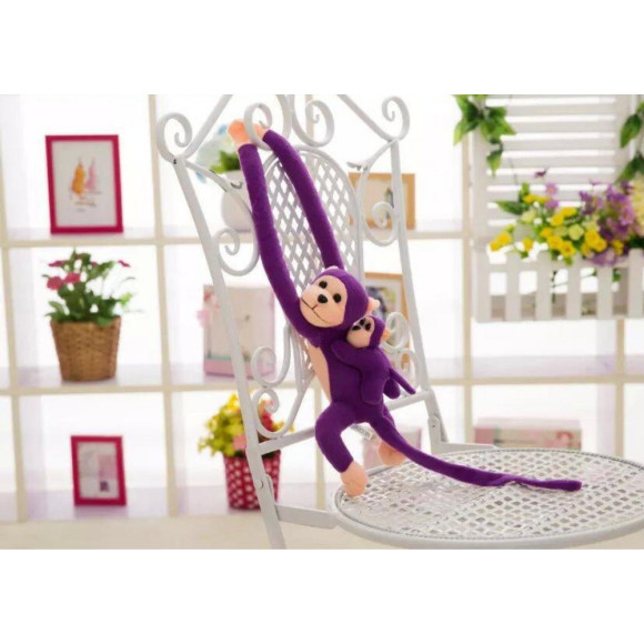 Maskotka Pluszowa Małpka z Dzieckiem Fioletowa 90 cm Maskotka Pluszowa Małpka z Dzieckiem Fioletowa 90 cm