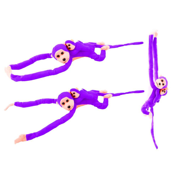 Maskotka Pluszowa Małpka z Dzieckiem Fioletowa 90 cm Maskotka Pluszowa Małpka z Dzieckiem Fioletowa 90 cm