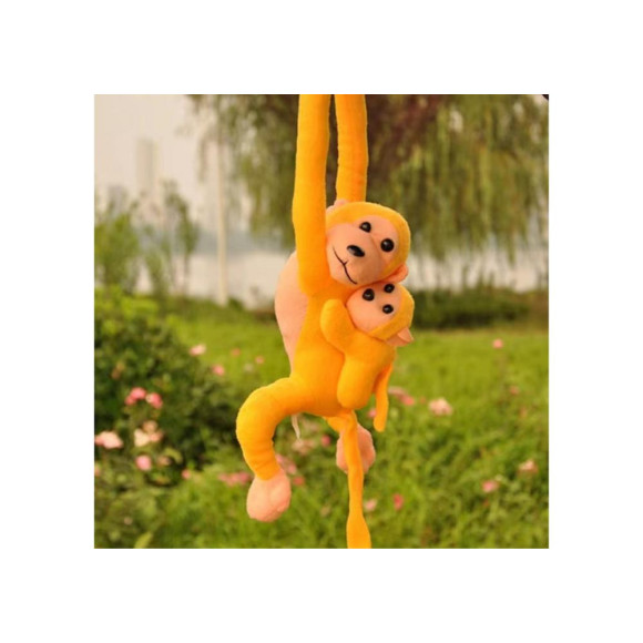 Maskotka Pluszowa Małpka z Dzieckiem Żółta 90 cm Maskotka Pluszowa Małpka z Dzieckiem Żółta 90 cm