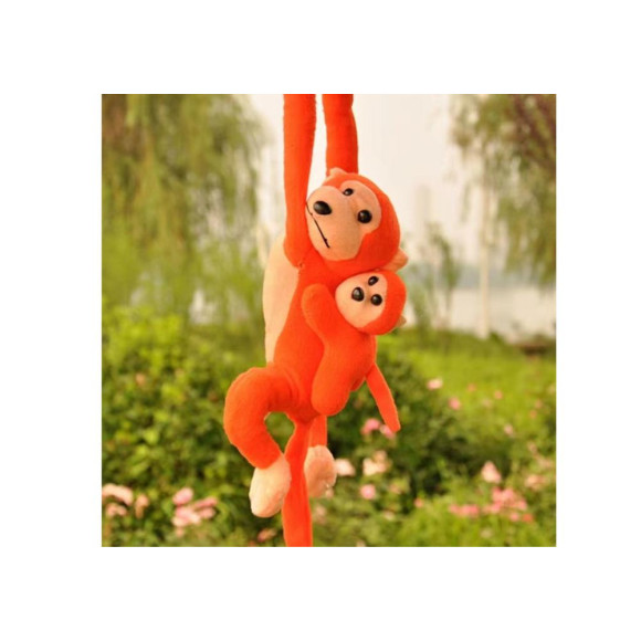 Maskotka Pluszowa Małpka z Dzieckiem Pomarańczowa 90 cm Maskotka Pluszowa Małpka z Dzieckiem Pomarańczowa 90 cm