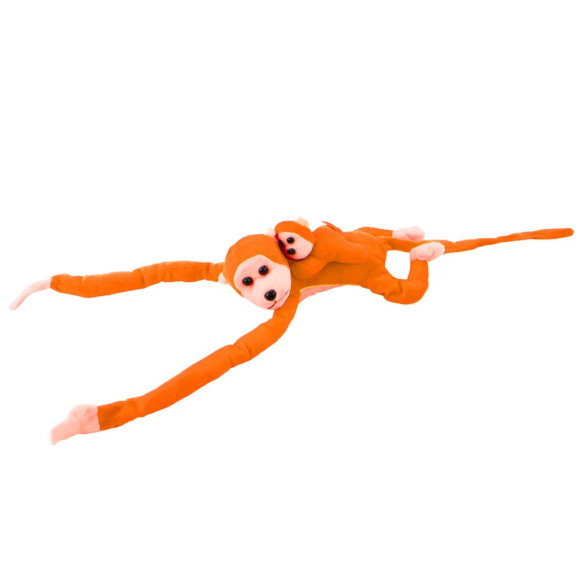 Maskotka Pluszowa Małpka z Dzieckiem Pomarańczowa 90 cm Maskotka Pluszowa Małpka z Dzieckiem Pomarańczowa 90 cm