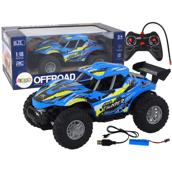 Auto 1:16 Zdalnie Sterowane Off-Road Samochód Terenowy RC Niebieski