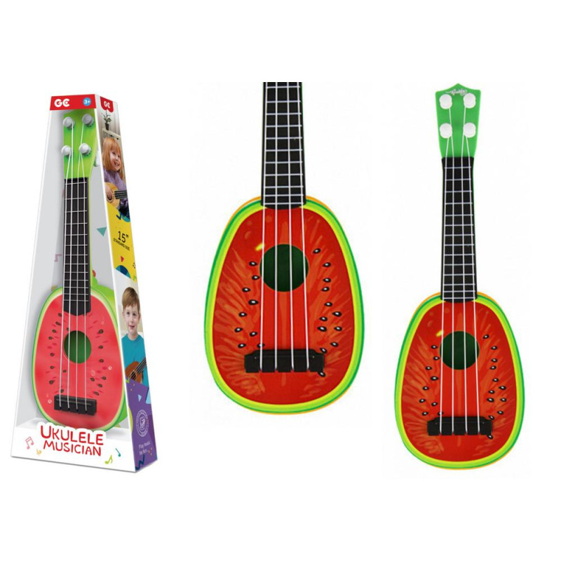Ukulele Dla Dzieci Mini Gitara 4 Struny Owoc Arbuz 15"