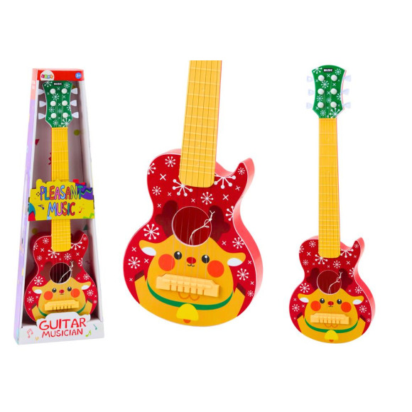 Gitara Zabawkowa Dla Dzieci Regulacja Strun Renifer Czerwona Gitara Zabawkowa Dla Dzieci Regulacja Strun Renifer Czerwona
