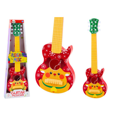 Gitara Zabawkowa Dla Dzieci Regulacja Strun Renifer Czerwona