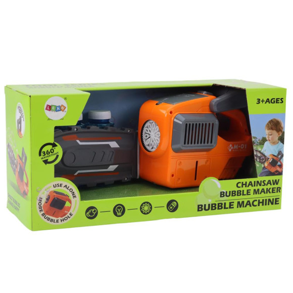 Maszynka Do Baniek Mydlanych Piła Łańcuchowa Pomarańczowa