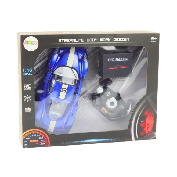 Auto Sportowe Zdalnie Sterowane Na Pilota 1:16 R/C Niebieskie Auto Sportowe Zdalnie Sterowane Na Pilota 1:16 R/C Niebieskie