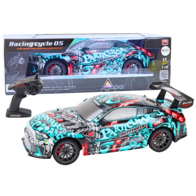 Duże Auto Sportowe Zdalnie Sterowane RC 1:8 Światła Dźwięki Graffiti