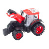 Duży Traktor Rolniczy Z Przyczepą I Balami Siana Napęd Czerwony Duży Traktor Rolniczy Z Przyczepą I Balami Siana Napęd Czerwony