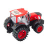 Duży Traktor Rolniczy Z Przyczepą I Balami Siana Napęd Czerwony Duży Traktor Rolniczy Z Przyczepą I Balami Siana Napęd Czerwony
