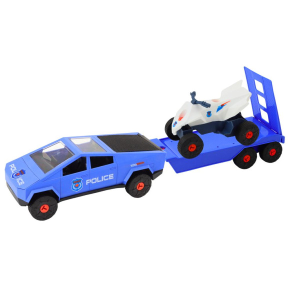 Zestaw Nowoczesne Auto z Quadem i Lawetą Do Rozkręcania DIY Niebieski Zestaw Nowoczesne Auto z Quadem i Lawetą Do Rozkręcania DIY Niebieski