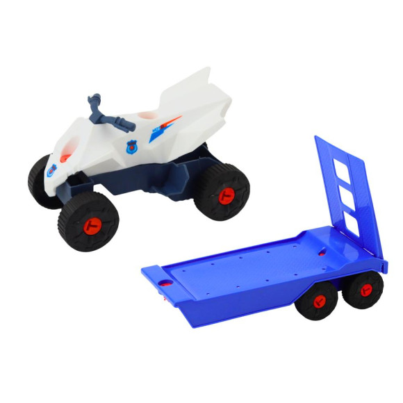 Zestaw Nowoczesne Auto z Quadem i Lawetą Do Rozkręcania DIY Niebieski Zestaw Nowoczesne Auto z Quadem i Lawetą Do Rozkręcania DIY Niebieski