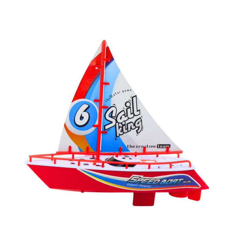 Łódka Pływająca Łódź Na Baterie Zabawka Wodna Czerwona