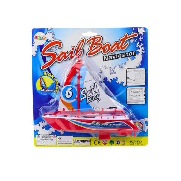 Łódka Pływająca Łódź Na Baterie Zabawka Wodna Czerwona