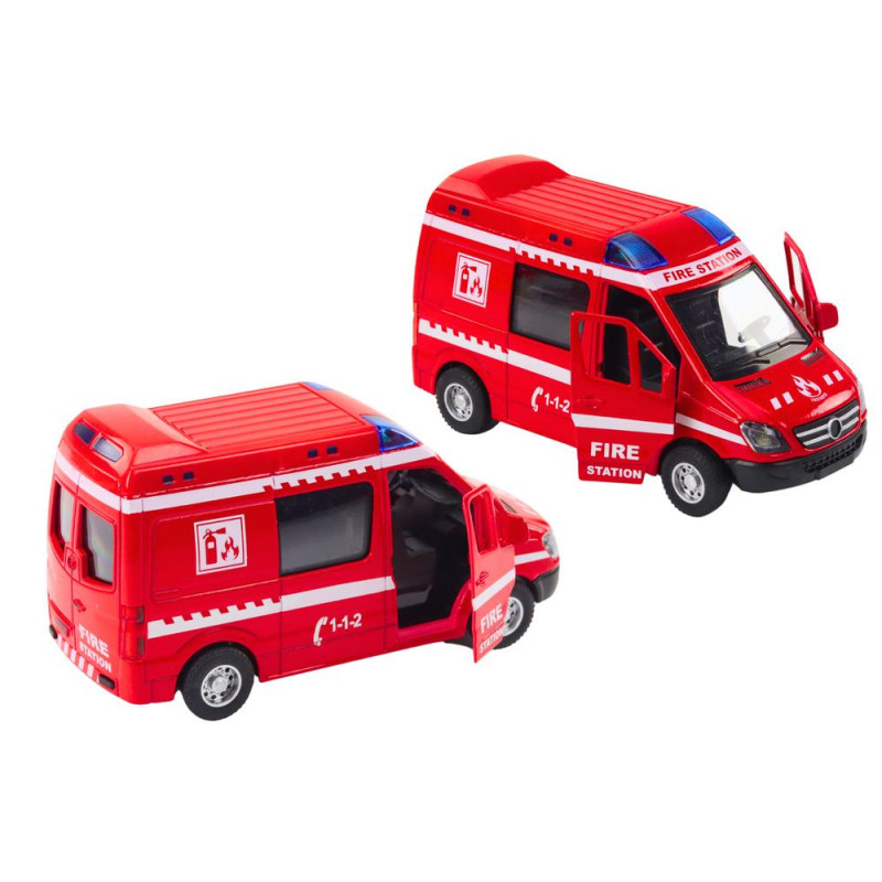 Auto Strażackie 1:32 Otwierane Drzwi Światła Dźwięki Napęd Czerwony
