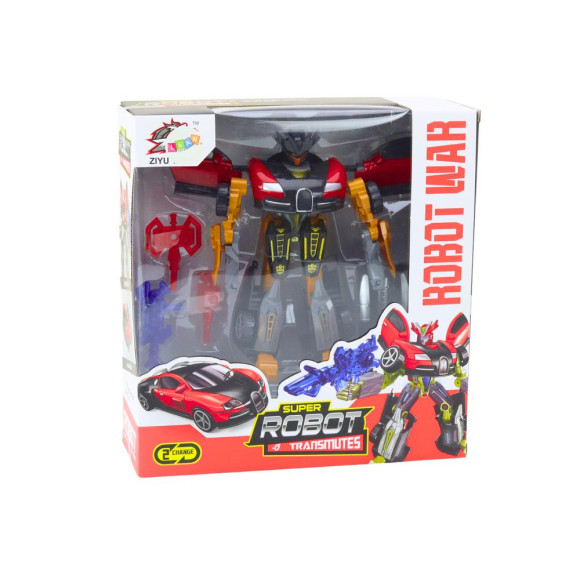Robot Auto 2w1 Transformacja Akcesoria Broń Czerwony Robot Auto 2w1 Transformacja Akcesoria Broń Czerwony