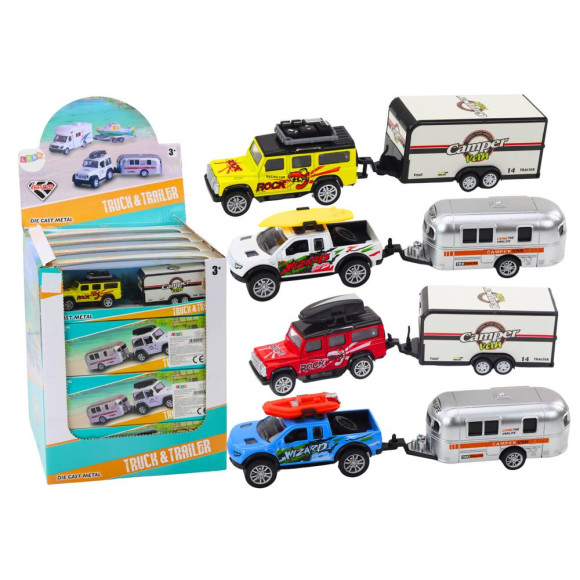 Autko Terenowe Z Przyczepą Kamperem Napęd Metalowe