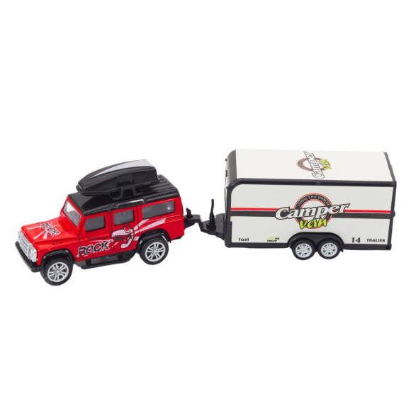 Autko Terenowe Z Przyczepą Kamperem Napęd Metalowe