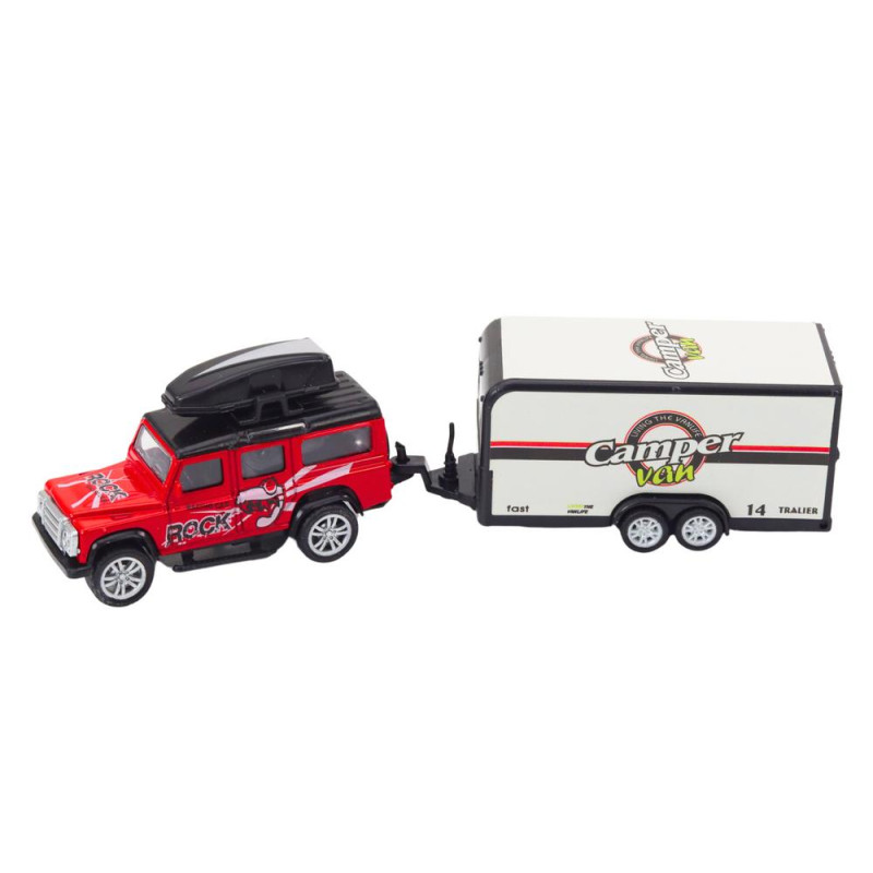 Autko Terenowe Z Przyczepą Kamperem Napęd Metalowe