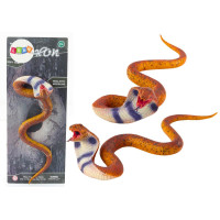 Figurka Wąż Cobra Realistyczny Guma Termoplastyczna Brązowy