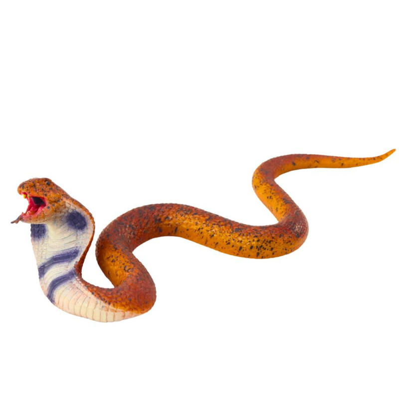 Figurka Wąż Cobra Realistyczny Guma Termoplastyczna Brązowy