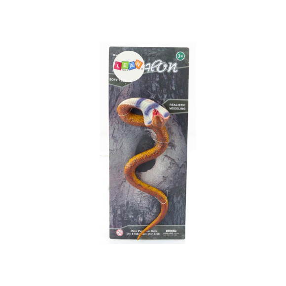 Figurka Wąż Cobra Realistyczny Guma Termoplastyczna Brązowy