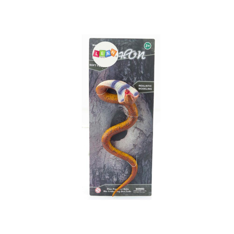 Figurka Wąż Cobra Realistyczny Guma Termoplastyczna Brązowy
