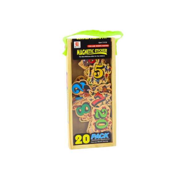 Zestaw Magnesy Drewniane Cyfry Obrazki 20 Sztuk Zestaw Magnesy Drewniane Cyfry Obrazki 20 Sztuk