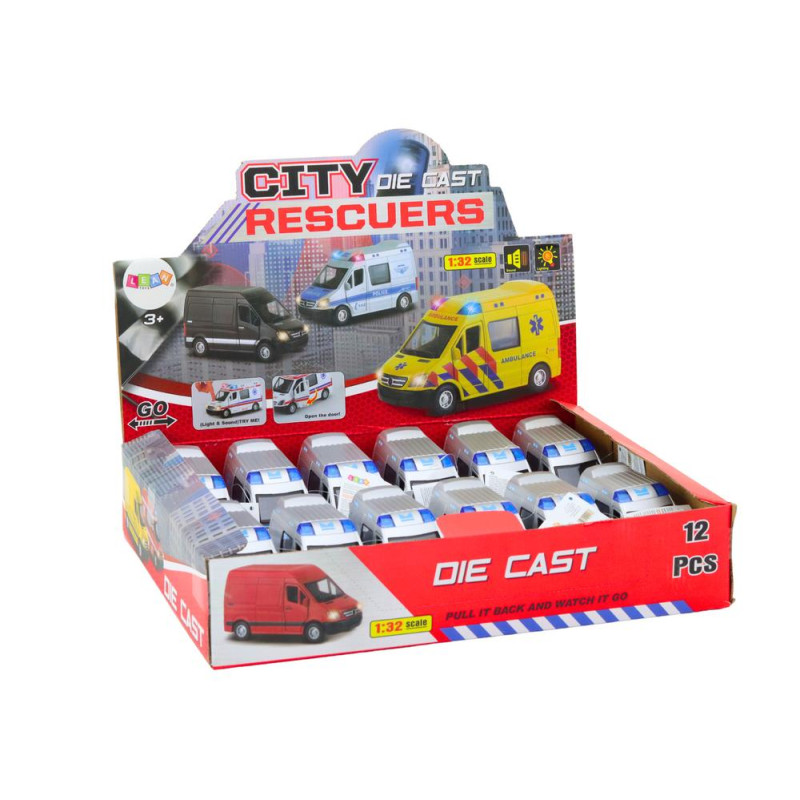 Auto Policyjne 1:32 Otwierane Drzwi Światła Dźwięki Napęd