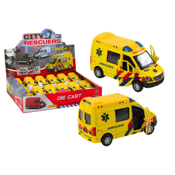 Ambulans Karetka 1:32 Otwierane Drzwi Światła Dźwięki Napęd Żółt Ambulans Karetka 1:32 Otwierane Drzwi Światła Dźwięki Napęd Żółt