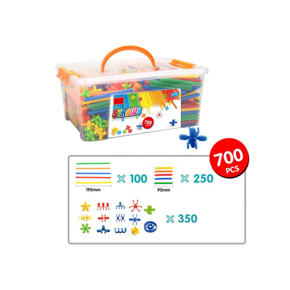 Zestaw Słomek Do Konstrukcji 3D W Pudełku Kolorowe 800 El Zestaw Słomek Do Konstrukcji 3D W Pudełku Kolorowe 800 El