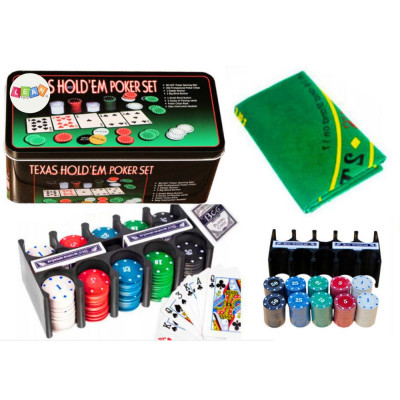 Zestaw Do Gry W Pokera 2 Talie Kart Żetony Plansza Do Gry