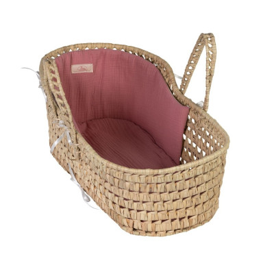 Różowy kosz mojżesza z pościelą 36-45 cm Asi 3999843					