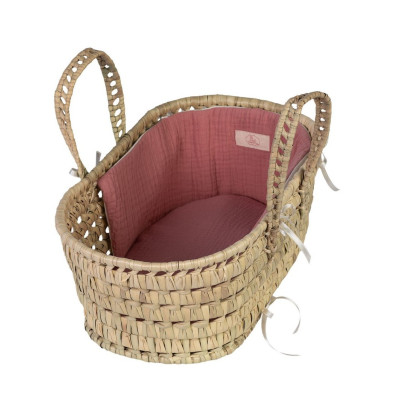 Różowy kosz mojżesza z pościelą 28-34 cm Asi 3999743					