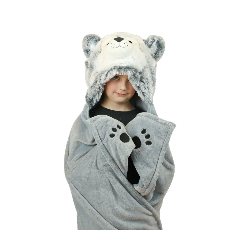 Piesek Husky Kocyk z kapturem dla dzieci Cozy Noxxiez BL802					