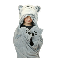 Piesek Husky Kocyk z kapturem dla dzieci Cozy Noxxiez BL802					