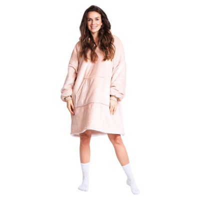 Bluza koc Oversize Pudrowy róż Cozy Noxxiez CH357					