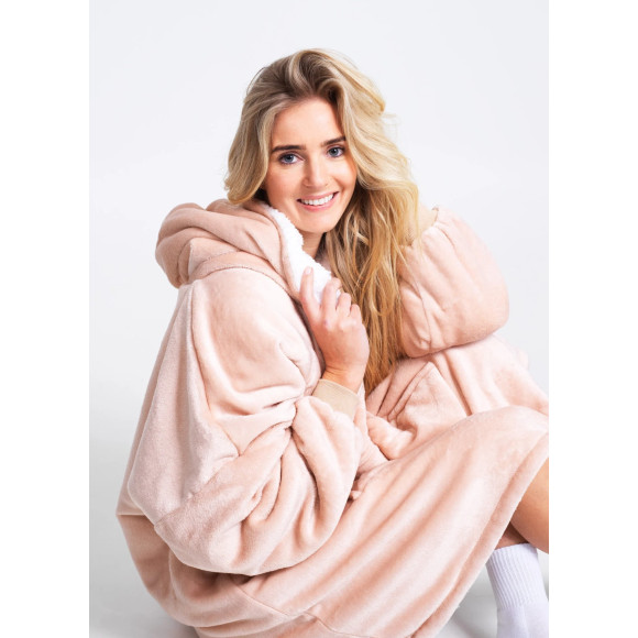 Bluza koc Oversize Pudrowy róż Cozy Noxxiez CH357					