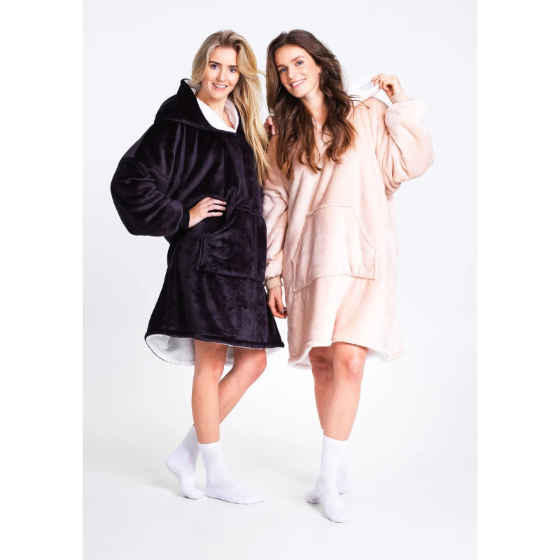 Bluza koc Oversize Pudrowy róż Cozy Noxxiez CH357					