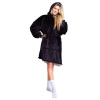 Bluza koc Oversize Czarny Cozy Noxxiez CH355					