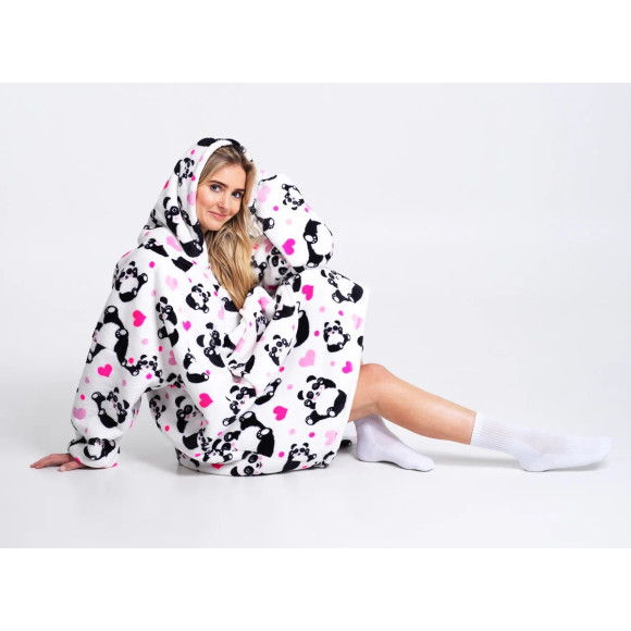 Bluza koc Oversize Panda Cozy Noxxiez CH354					