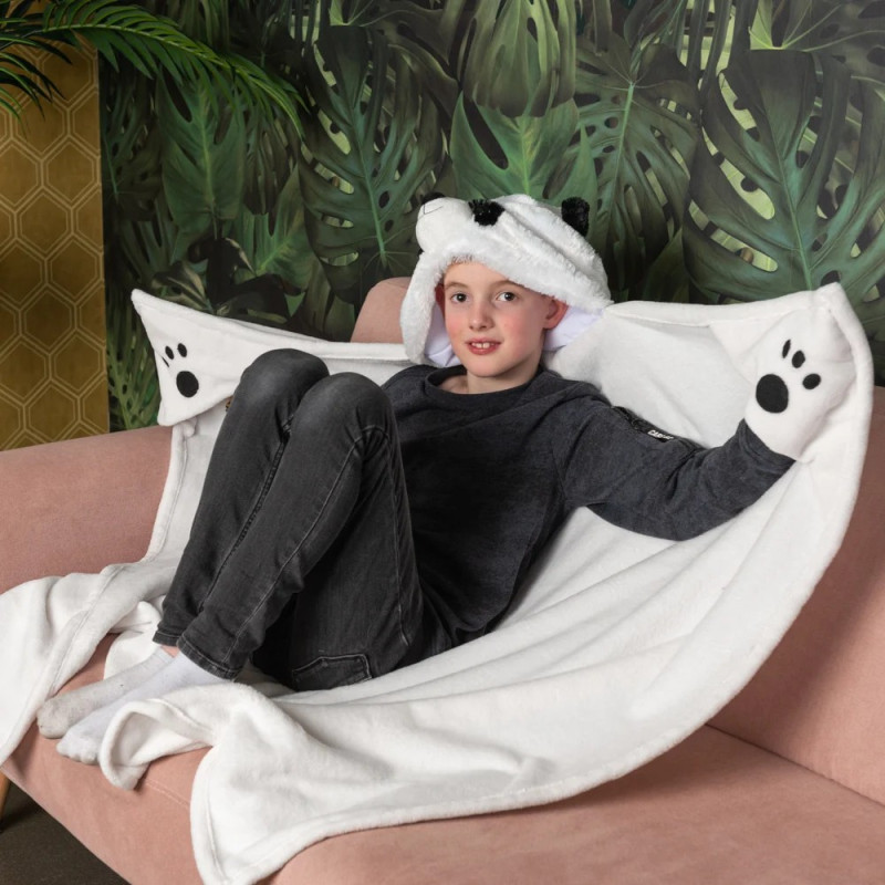 Panda Kocyk z kapturem dla dzieci Cozy Noxxiez BL823					